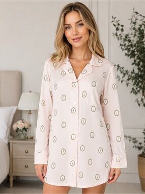 NWT Press for Champagne Toss Designs Nightshirt S/M